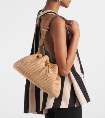 Cinch M raffia shoulder bag | Jimmy Choo
