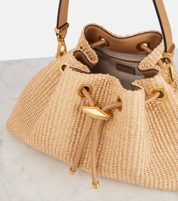 Cinch M raffia shoulder bag | Jimmy Choo