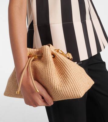 Cinch M raffia shoulder bag | Jimmy Choo