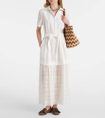 Robe chemise Jenner en popeline et dentelle | Simkhai