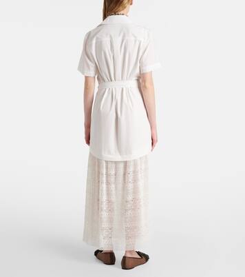 Robe chemise Jenner en popeline et dentelle | Simkhai