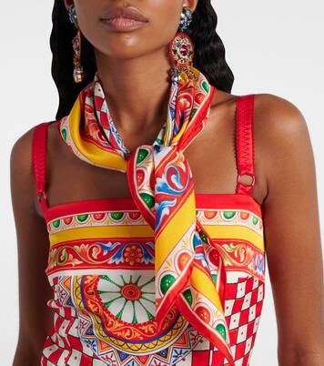 Bedrucktes Tuch Taormina aus Seiden-Twill | Dolce&Gabbana