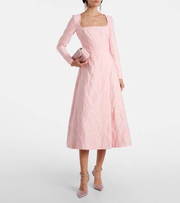 Glenda embroidered crêpe midi dress | Emilia Wickstead