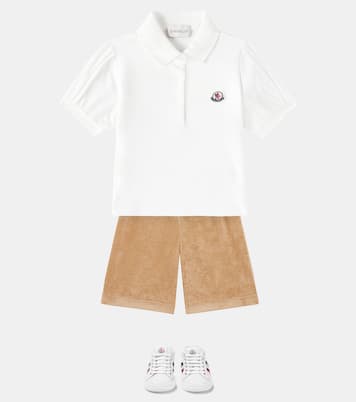 Shorts in velluto a coste con logo | Moncler Enfant