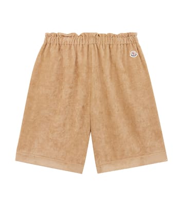 Shorts in velluto a coste con logo | Moncler Enfant