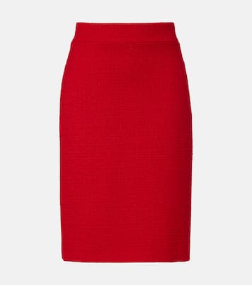 High-rise wool-blend tweed pencil skirt | Valentino
