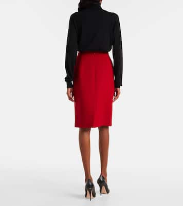 High-rise wool-blend tweed pencil skirt | Valentino