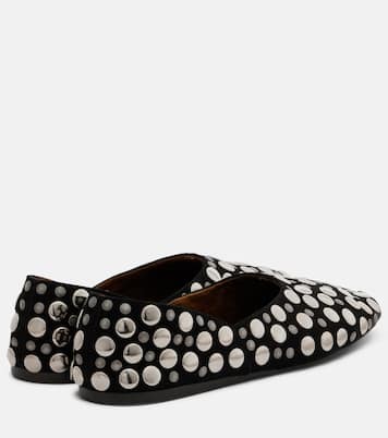 Jane studded suede ballet flats | Khaite
