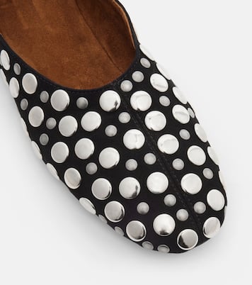 Jane studded suede ballet flats | Khaite
