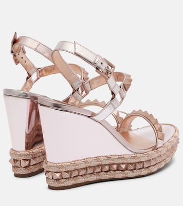 Pyra Clou 100 leather espadrille wedges | Christian Louboutin