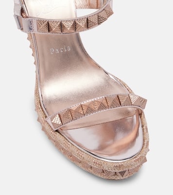 Pyra Clou 100 leather espadrille wedges | Christian Louboutin