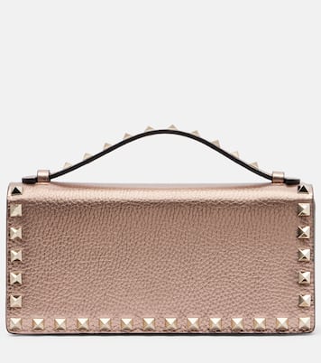 Schultertasche Rockstud Mini aus Metallic-Leder | Valentino Garavani