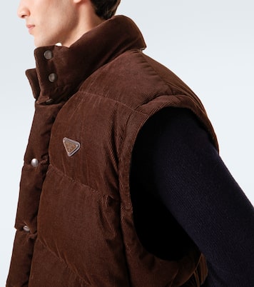 Convertible cotton corduroy down jacket | Prada
