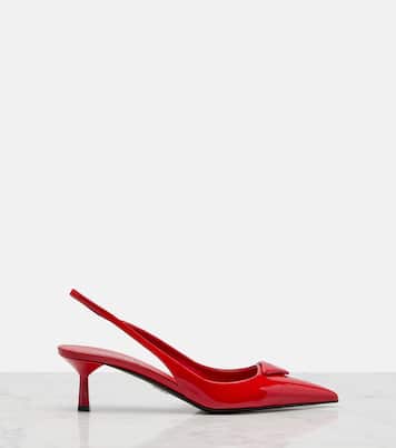 55 patent leather slingback pumps | Prada