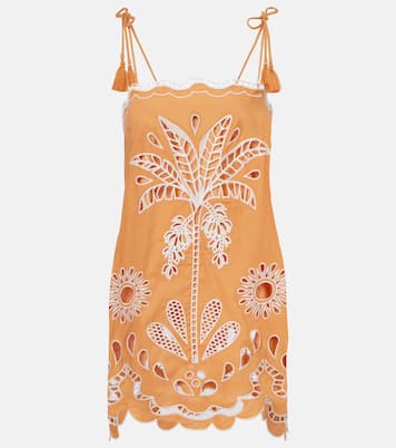 Banana Tree embroidered linen-blend minidress | Farm Rio