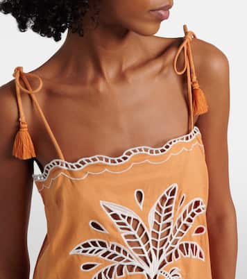 Banana Tree embroidered linen-blend minidress | Farm Rio