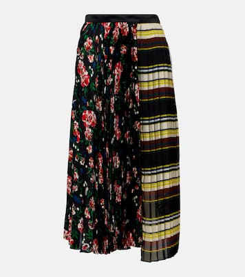 Printed plissé midi skirt | Sacai