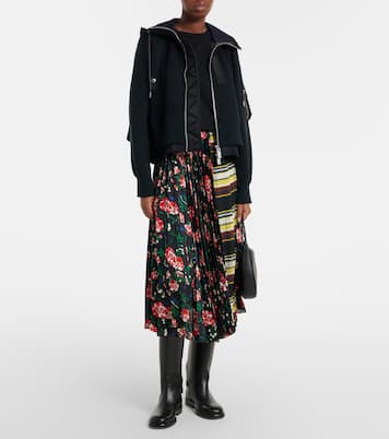 Printed plissé midi skirt | Sacai