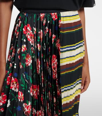 Printed plissé midi skirt | Sacai