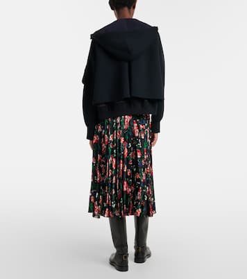Printed plissé midi skirt | Sacai