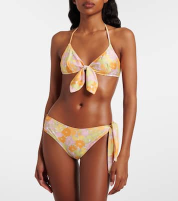 Bow-detail floral bikini top | Chloé
