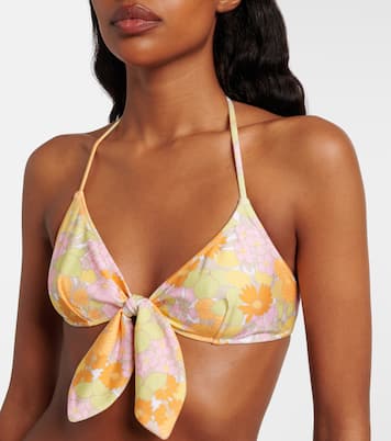 Bow-detail floral bikini top | Chloé