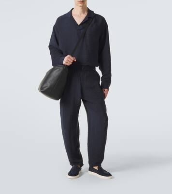 Seersucker straight pants | Giorgio Armani
