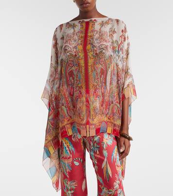 Bedruckte Poncho aus Seide | Etro
