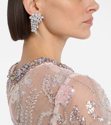 Crystal-embellished drop earrings | Self-Portrait