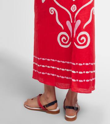 Orly printed halterneck linen midi dress | Cala de la Cruz