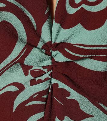 Robe midi en crêpe à fleurs | Dries Van Noten