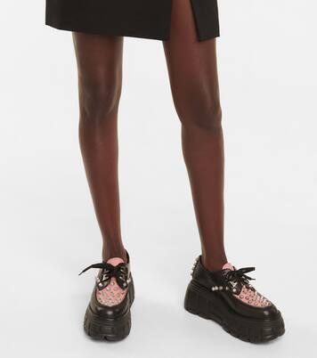 Derbies à plateforme et clous en cuir | Miu Miu