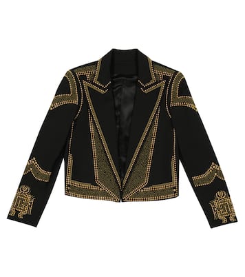 Veste en laine mélangée à ornements | Balmain Kids