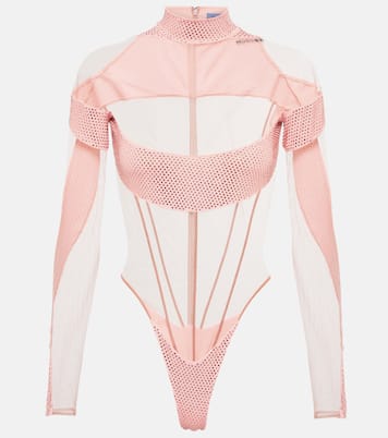 Body aus Mesh und Jersey | Mugler