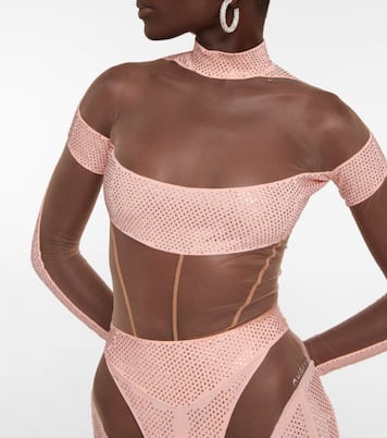 Body aus Mesh und Jersey | Mugler