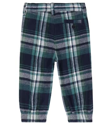 Baby checked cotton flannel pants | Il Gufo