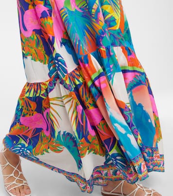 Robe longue en soie à ornements | Camilla