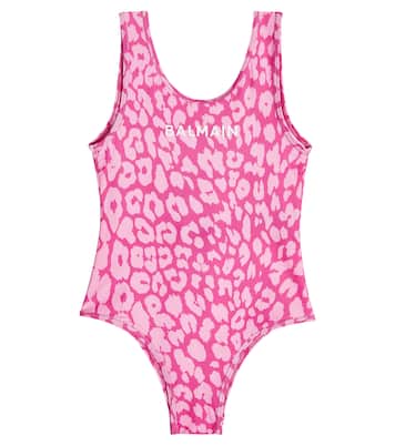 Leopard-print swimsuit | Balmain Kids