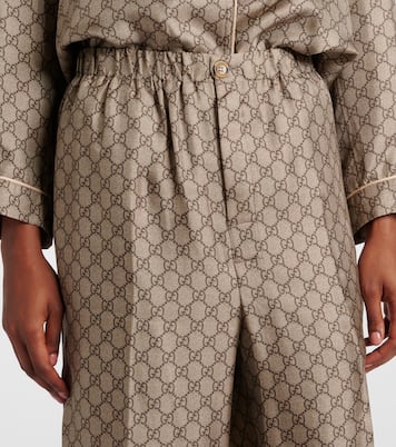 GG Supreme wide-leg silk pants | Gucci