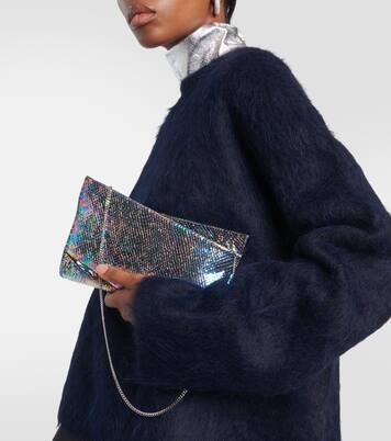 Loubitwist snake-effect leather clutch | Christian Louboutin