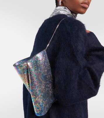 Loubitwist snake-effect leather clutch | Christian Louboutin