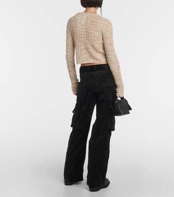 Pantalon cargo à taille mi-haute en velours | Acne Studios