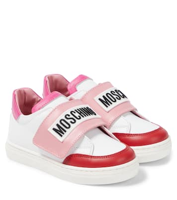Logo leather sneakers | Moschino Kids