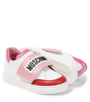 Logo leather sneakers | Moschino Kids