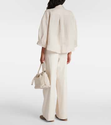 Embellished linen shirt | Brunello Cucinelli