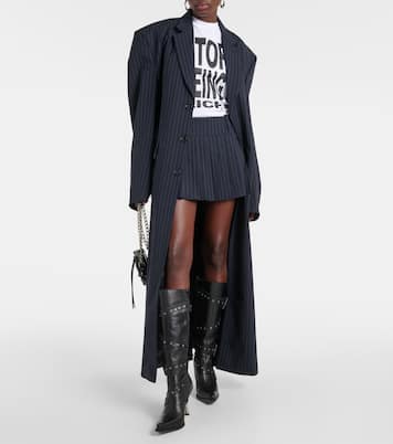 Oversized pinstriped wool coat | Vetements