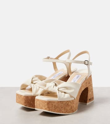 Heloise 95 leather platform sandals | Jimmy Choo