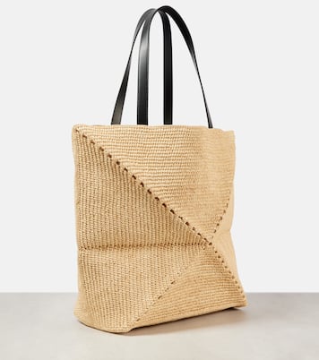 Paula's Ibiza Puzzle Fold XL raffia tote bag | Loewe