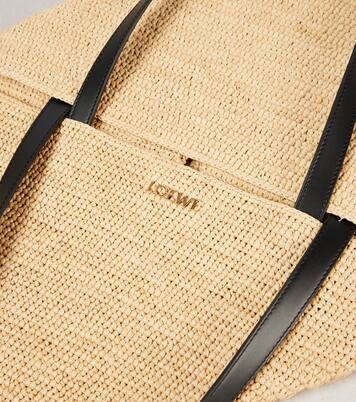 Paula's Ibiza Puzzle Fold XL raffia tote bag | Loewe