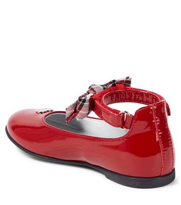 Bow-detail patent leather ballet flats | Monnalisa